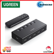 UGREEN 90512 4k 60hz 5 In 1 Out HDMI 2.0 Switch with 1m type c power cable + remote cm568 90512