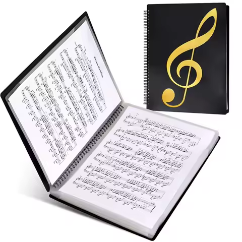 Sheet Music Folder, 60 Pages, Sheet Music/Holder,Fits Letter Size A4, Writable & Detachable Choir Fo