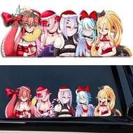 EARLFAMILY 13cm Anime Monster Musume Car Sticker Air Conditioner Bumper Rearview Mirror Sunscreen Decal Skateboard Waterproof Personality Graphics