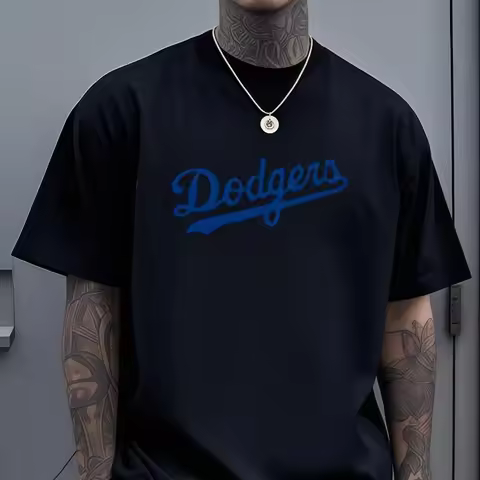 Mens Bold Dodgers Script Emblem in Deep Blue Celebrating Timeless Baseball Heritage and Team Pride f