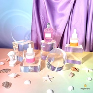 heyprops Set of 3 Acrylic Cylinder Cubes and Tubes - Clear Acrylic Display Props Photography Product