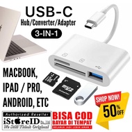 [COD] (3-in-1) Hub / Converter / Adapter USB Type C Card Reader SD / TF Card OTG Camera Keyboard Mou