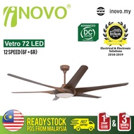 Inovo Celing Fan 72" / DC Motor / With LED Light / 6 Blades / Kipas Siling - Vetro 72 LED