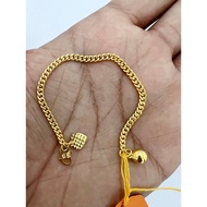 916. Pure Gold Slave HOLLOW Elephant Bracelet