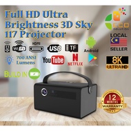 SKY 117 DLP Portable PROJECTOR Mini Projector Phone Projector Home Projector LED Projector Smart Pro