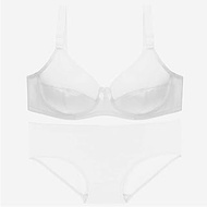 Women's underwear suit set bra underwear big chest non-filled underwear (Color : A2E0L, Size : White)