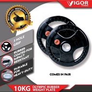 Olympic Rubberised Weight Plate 10KG x 2 units /5KG×2