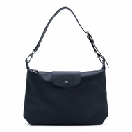 【LONGCHAMP】Le Pliage Xtra M Hobo 牛皮 半月形單肩包 肩背包 斜背包 黑色 10189987001