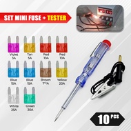 Mini Car Fuse Set 10PCS Testpen Electrical Tester Set Complete Car Motorcycle Tester Tester