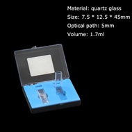 2Pcs 5mm Path Length Quartz Cuvette Cell With Lid For Spectrophotometers 1.7ml