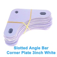 10PCS Slotted Angle Bar Corner Plate White 3INCH