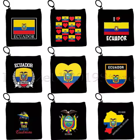 Quito Coat Of Arms Patriotic Ecuador Flag Cuenca Ecuadorian Cute Gifts Canvas Coin Purse Key Case Sm