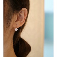 7.5mm akoya pearl hook earrings, drop earrings, dangle earrings, Japanese seawater pearl, 18k gold