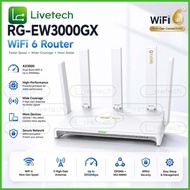LiveTech Ruijie RG-EW3000GX WiFi 6 Router Dual-WAN Gigabit Router High Speed Dual Band 2.4GHz + 5Ghz