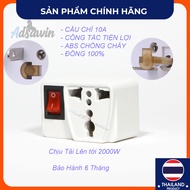 Phích Cắm (Ổ cắm) Chuyển đổi Cầu Chì 10A Công tắc tiện lợi 10A 2000W Chống cháy