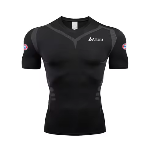 Allianz Men's Compression Sports T-Shirt - Short Sleeve Workout Shirt - Fitness Sports Sweatshirt -