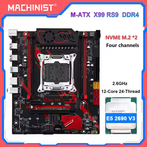 MACHINIST X99 RS9 Motherboard , Optional Xeon E5 2650 V3/ 2670 V3/ 2690 V3 CPU Kit Set LGA2011-3 DDR