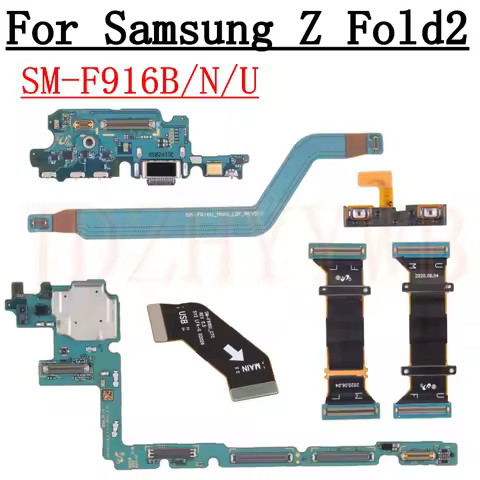 Charging Port Board For Samsung Z Fold2 Fold 2 F916B F916N F916U Volume Spin Axis LCD Signal Connect