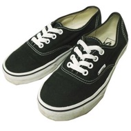 二手 Vans Authentic US 5(23.5cm) 黑色帆布低筒運動鞋。