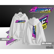 jaket sweater hoodie ninja stroke 2 tak m l xl 2xl 3xl 4xl 5xl jumbo - putih 2xl