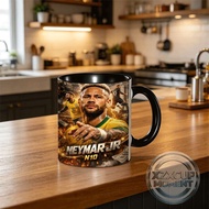 Neymar Jr Brazil Star Mug Yellow Jersey Player Close-Up with Action Shots & Signature - Samba Footba