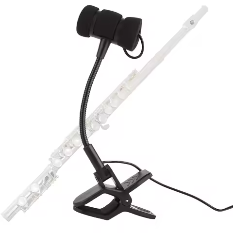 Flute Microphone Clarinet Clip-On Musical Instrument Mic for Bodypack Wireless System Flexible Goose