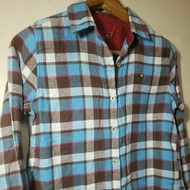 Arnold Palmer Plaid Collar Long Sleeve Shirt B096805