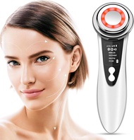5 In 1 Electric Facial Massager Sonic Ion LED Photon Anti Aging Skin Rejuvenation Lifting Tighten Color Light Serum Import Instrument