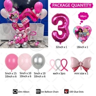 68pcs Pink Number Themd Party Decoration Ballon Number 1-9 Foil Ballon Girl Princess Birthday Bride 
