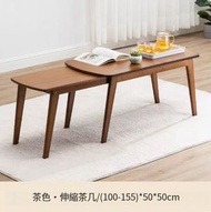 ONE - 楠竹實木傢俱 伸縮茶几 電腦桌 兒童玩具桌【茶色】