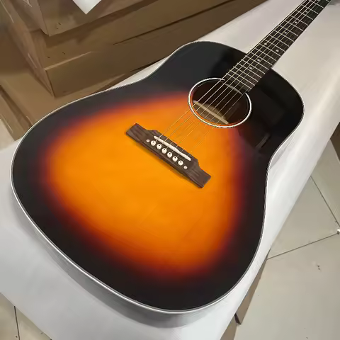 41 Inch Nice Product J45 Series Solid Top Warm Tone Acoustic Guitar Glossy Paint Handcrafted Free De