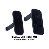 Rubber USB HDMI MIC Canon 650D 700D