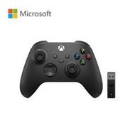 【Microsoft】微軟 Microsoft XBOX 原廠無線控制器 +Windows 專用無線轉接器套組(磨砂黑)