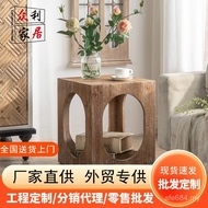 Silent Style Solid Wood Side Table Living Room Sofa Corner Table Bedroom Bedside Table B & B Balcony