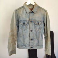 超舊泛黃vintage Levis 標準版牛仔夾克外套 jeans jacket coat 70505 78500 領口微破 outer Levi's nudie relic rustic