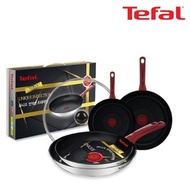 Tefal Unique Induction Premium Frying Pan 20cm+24cm+26cm+28cm+Glass Lid CT1-UQFP20242628G