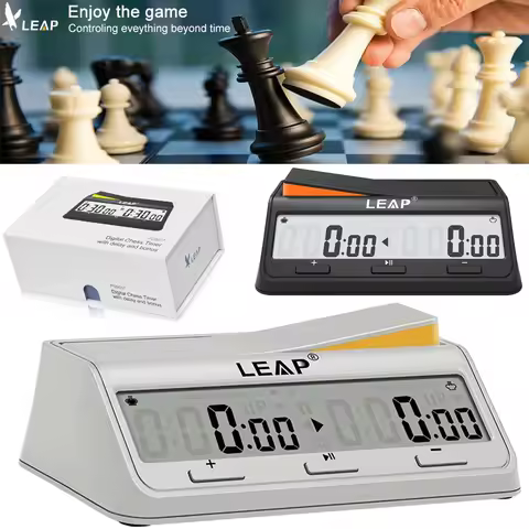 LEAP PQ9917 LEAP Chess Clock Digital Chess Timer Advanced for Board Game and Chess Timer with Bonus 