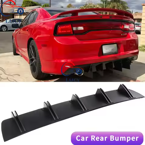 LAICY For D0dge Charger RT SRT SXT Car Rear Diffuser Shark Fins Bumper Splitter Chin Spoiler Lip Bla