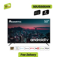 สมาร์ททีวี Aconatic LED Android TV 11.0 4K UHD แอลอีดี แอนดรอย ทีวี ขนาด 50 นิ้ว รุ่น 50US500AN (รับประกัน 3 ปี)