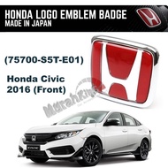 Honda Civic 2016 FRONT Car Logo Emblem 75700-S5T-E01 (123mm x 99mm)