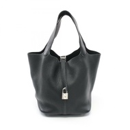 HERMES Picotin Lock MM 手提包 R Taurillon Clemence 黑色 SHW 二手