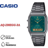 Casio AQ-230EGG-3A Standard Analog Digital Gray Ion Plated Stainless Steel Band Watch AQ-230A
