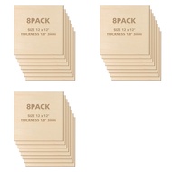 [frthrthrt]12 X 12 Inch - 3Mm Basswood Sheets Plywood Sheets 24Pcs Square Unfinished Wood Board for 