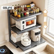 GSlife Decorative Microwave Shelf With Pull-Out The Structure Is Durable And Stable.