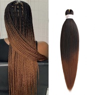 Pre-Stretched Braiding Hair Extension Ombre Natural Black To Brown Crochet Braiding Hair 26 Inch 1 P