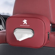 Car Seat Back leather Tissue Box Storage Box Interior Accessories For Peugeot 206 208 207 307 308 20