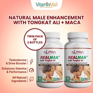 [TWIN PACK] REALMAN with Tongkat Ali &amp; Horny Goat - Potent Male Enhancement Pill For Men - Stamina, Performance - 60s