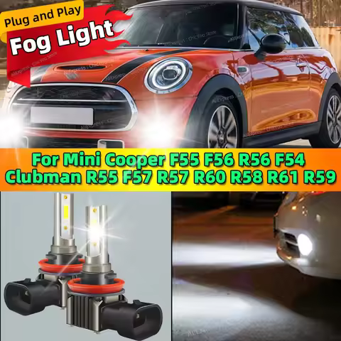 2Pcs LED Car Fog Lights Bulb Front Lamp Plug and Play For Mini Cooper F55 F56 R56 F54 Clubman R55 F5