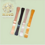 Strap Casio F-91W AQ-230 A-158 Stainless Steel Chain Bracelet With 18mm Embossed
