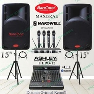 Ready! Paket Sound System Speaker Aktif Baretone Max15Rae Mixer Ashley